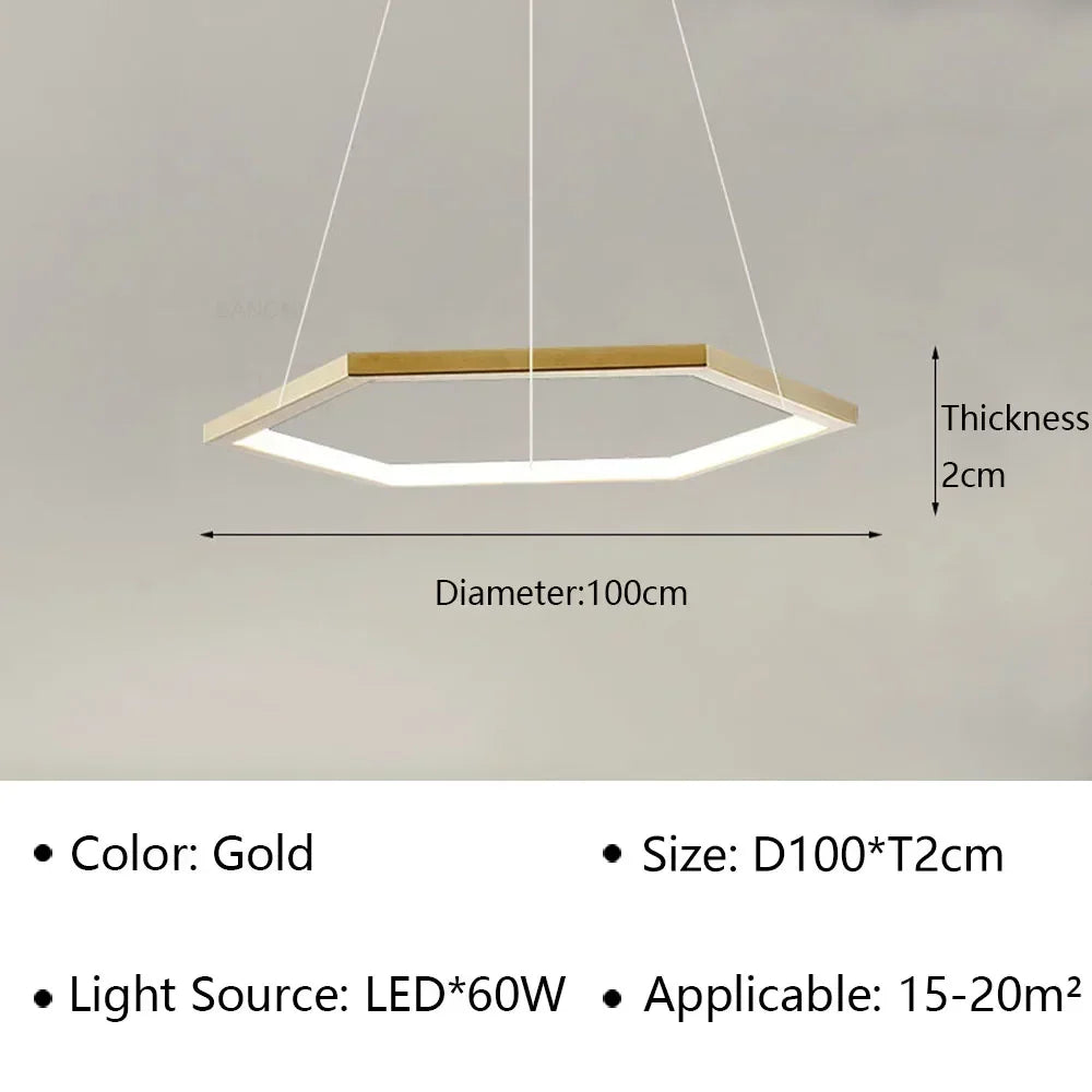 Pendant Light - Modern Luxury Gold Hexagon LED Chandelier SW-36210578 - SWEET-LIGHTS