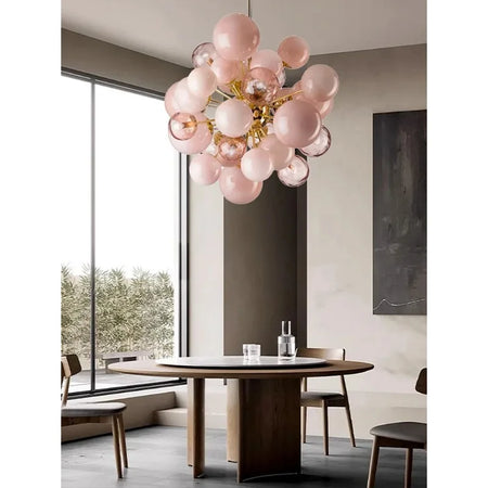 Chandelier - Art Deco Pink Bubbles Glass Pendant Light SW-36210976 - SWEET-LIGHTS