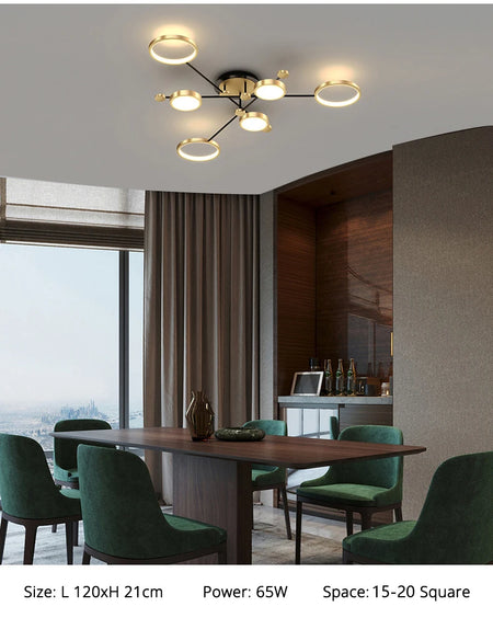 Ceiling Light - Modern LED Chandelier Gold Frame Indoor SW-36210347 - SWEET-LIGHTS