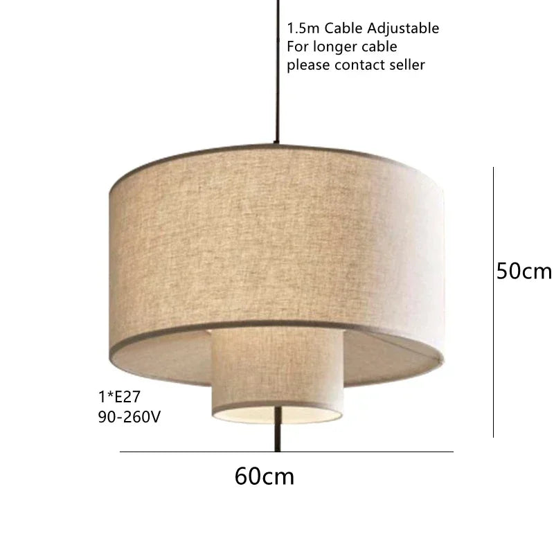 Pendant Light - Japanese Wabi Sabi Fabric Art Chandelier SW-36210345 - SWEET-LIGHTS