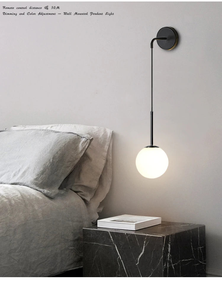 Wall Light - Nordic 2.4G Remote Control Dimming Black/Gold Lamp SW-36210345 - SWEET-LIGHTS