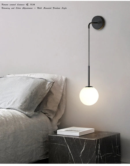 Wall Light - Nordic 2.4G Remote Control Dimming Black/Gold Lamp SW-36210345 - SWEET-LIGHTS