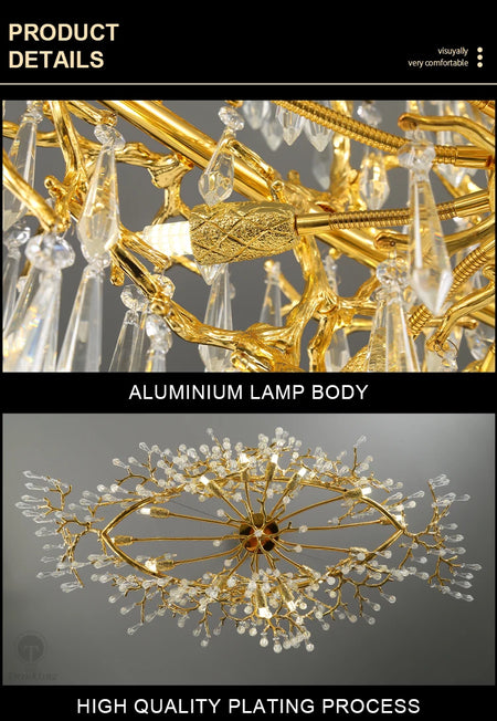 Chandelier - Modern Luxury Crystal Chandelier Gold For Kitchen Dining Living Room Bedroom SW-36210458 - SWEET-LIGHTS