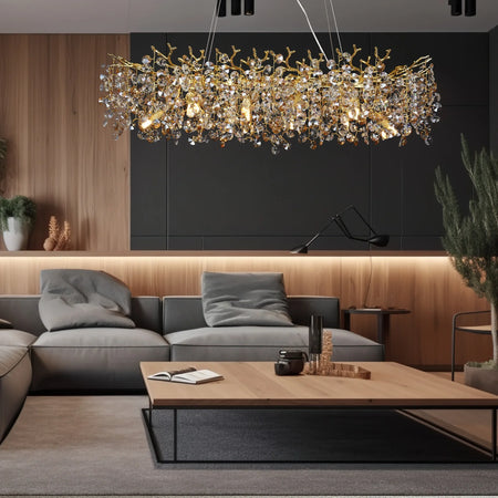 Chandelier - Luxury Gold Crystal Pendant Light for Dining Room SW-36210347 - SWEET-LIGHTS