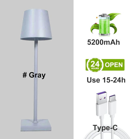 Table Lamp - 5200mAh USB Aluminum Alloy LED Rechargeable for Bar Living Room Reading Wireless SW-36210567 - SWEET-LIGHTS