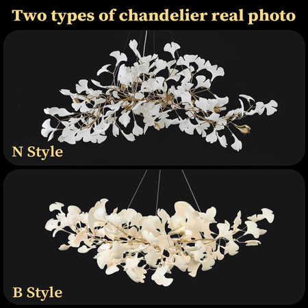 Chandelier - Nordic Modern Long Ginko Leaf Pendant Light for Living Room Dining Room Bedroom Kitchen SW-36210478 - SWEET-LIGHTS