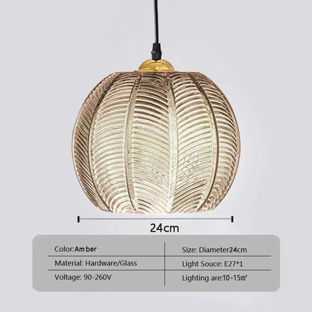 Pendant Light - Nordic Glass Green Leaf Pattern Fixture SW-36210789 - SWEET-LIGHTS