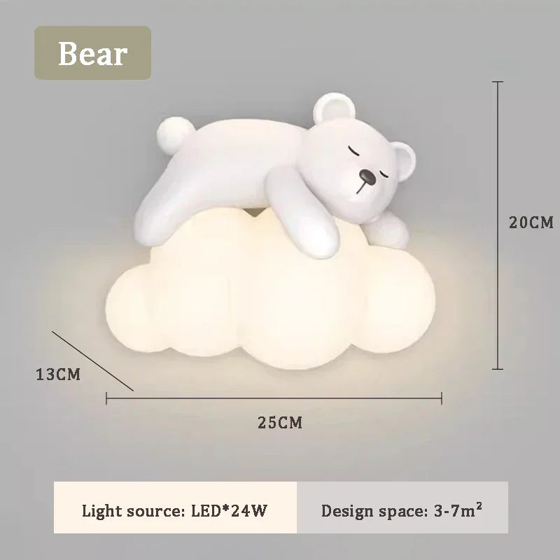 Children Lighting - White Clouds Bear Wall Lamps LED Children's Room Lamp Modern Warm Decor SW-36210345 - SWEET-LIGHTS