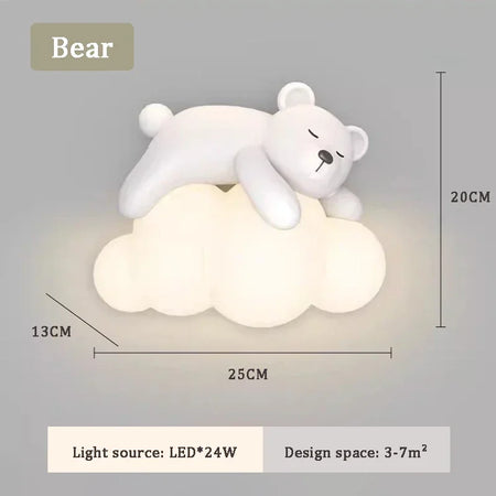 Children Lighting - White Clouds Bear Wall Lamps LED Children's Room Lamp Modern Warm Decor SW-36210345 - SWEET-LIGHTS