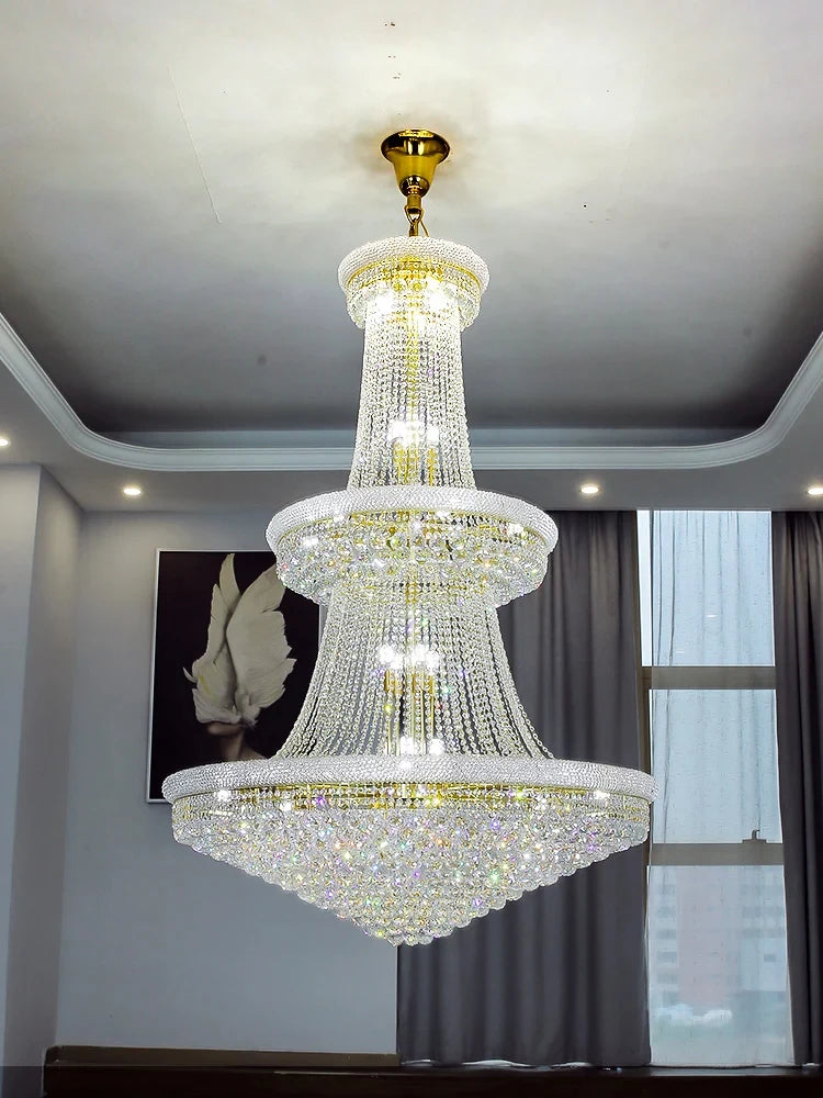 Chandelier - Luxury Living Room Crystal Staircase Chrome Lighting SW-36210789 - SWEET-LIGHTS