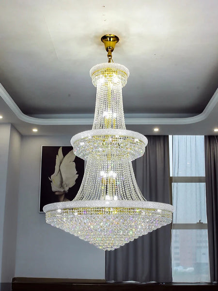 Chandelier - Luxury Living Room Crystal Staircase Chrome Lighting SW-36210789 - SWEET-LIGHTS