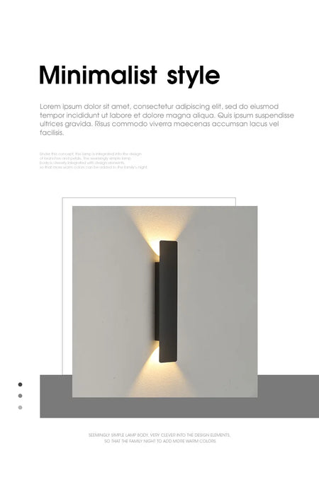 Outdoor Light - Waterproof Aluminum Wall Lamp 18W LED Black SW-36210578 - SWEET-LIGHTS