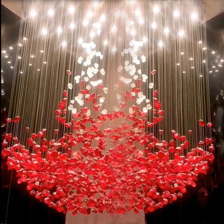 Chandelier - Modern Stone Crystal LED Chandelier Large Luxury Staircase Living Room Light Fixture SW-36210457 - SWEET-LIGHTS