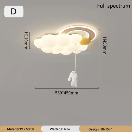 Children Lighting - Cartoon Cloud Rainbow Ceiling Light Bear Horse Rabbit Bedroom Lamps Eye Care Chandelier SW-36210345 - SWEET-LIGHTS