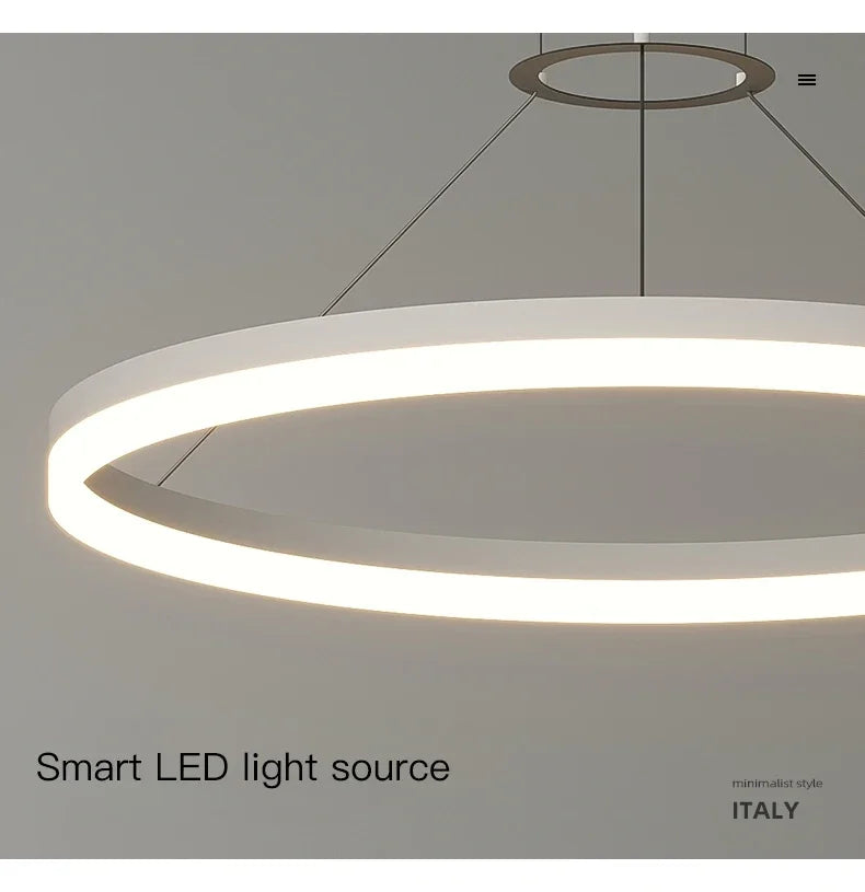 Pendant Light - Modern Minimalist Led Pendant Lamp For Living Room Bedroom Dining Kitchen Black Ring Chandelier SW-36210347 - SWEET-LIGHTS