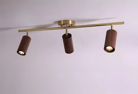 Spotlight - Walnut Wood Brass Spotlight Ceiling Light Fixture for Living Room, Dining Room, Kitchen Island, Corridor, Bedroom SW-36210436 - SWEET-LIGHTS