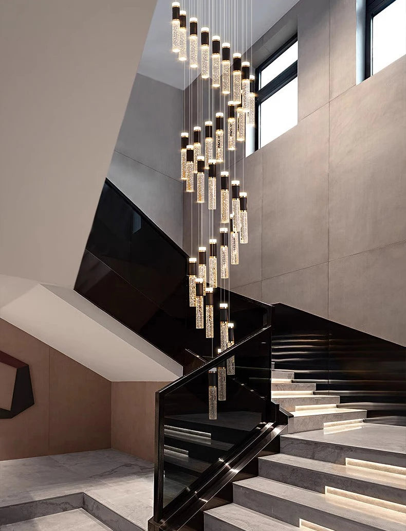 Pendant Light - Modern Crystal Stair Chandelier LED Indoor Lighting SW-36210457 - SWEET-LIGHTS
