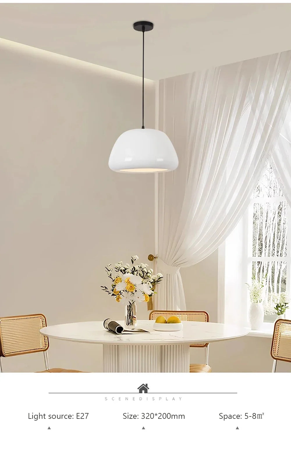 Pendant Light - Nordic LED Macaron Fixture Carbon Steel White Dark Green Orange for Restaurant Living Rooms SW-36210724 - SWEET-LIGHTS