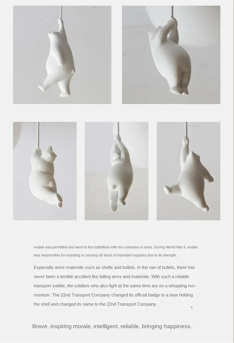 Children Lighting - Designer Polar Bear Pendant Chandelier LED Lamp SW-36210123 - SWEET-LIGHTS