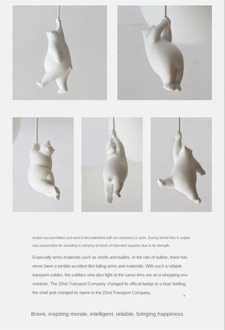Children Lighting - Designer Polar Bear Pendant Chandelier LED Lamp SW-36210123 - SWEET-LIGHTS
