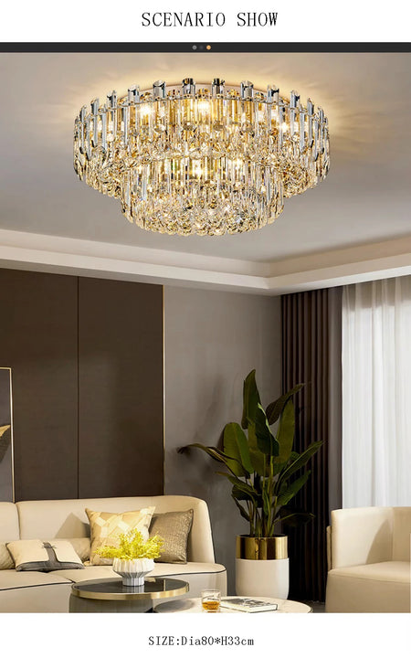 Chandelier - Modern Luxury Clear Amber Crystal Ceiling Lamp Elegant LED Lighting SW-36210234 - SWEET-LIGHTS