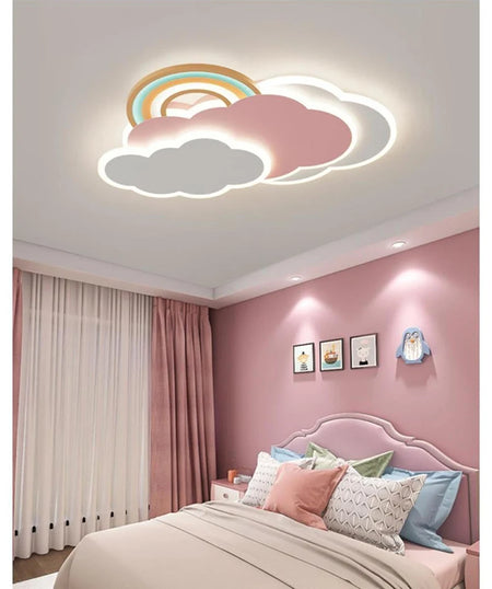 Children Lighting - Romantic Rainbow Cloud Ceiling Lamps 50cm 60cm Pink Light Remote Control SW-36210345 - SWEET-LIGHTS