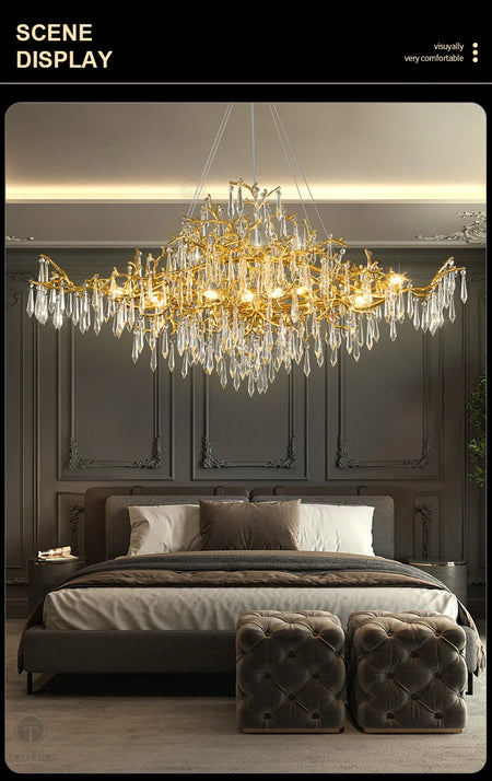 Chandelier - Modern Luxury Crystal Chandelier Gold For Kitchen Dining Living Room Bedroom SW-36210458 - SWEET-LIGHTS