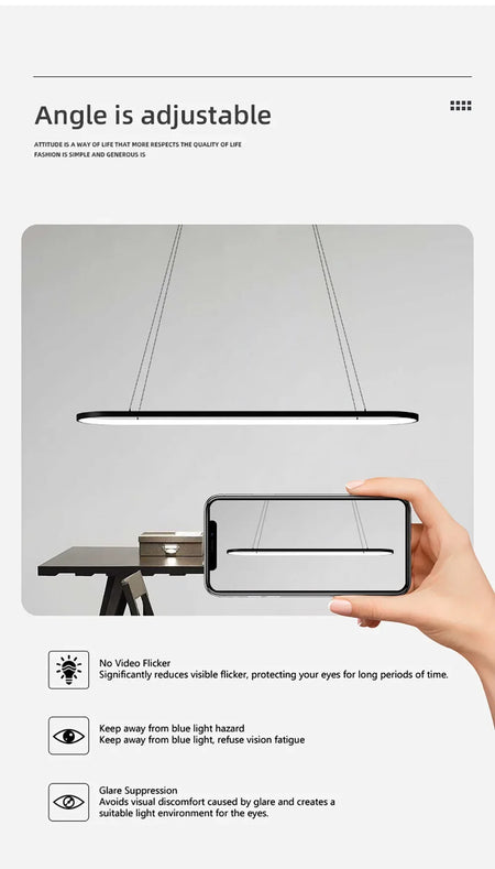 Pendant Light - Modern LED 70/90cm Elliptical Lamp SW-36210789 - SWEET-LIGHTS