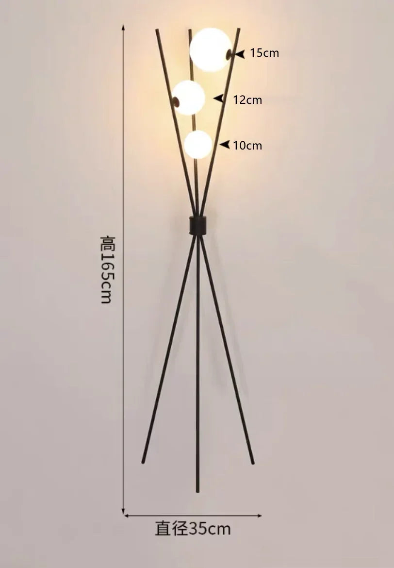 Floor Lamp - Artpad Nordic Black Tripod 3D Moon Shade SW-36210789 - SWEET-LIGHTS