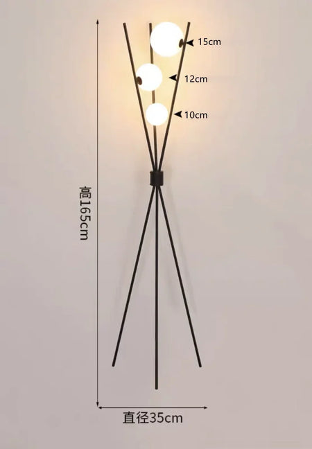 Floor Lamp - Artpad Nordic Black Tripod 3D Moon Shade SW-36210789 - SWEET-LIGHTS