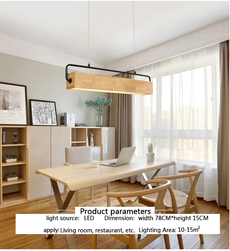 Pendant Light - High-end Simple Nordic Wooden LED with Metal Pole for Restaurants and Cafes Bright SW-36210748 - SWEET-LIGHTS