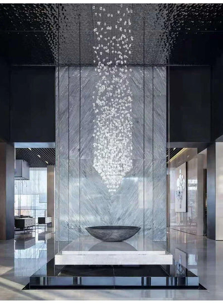 Chandelier - Modern Stone Crystal LED Chandelier Large Luxury Staircase Living Room Light Fixture SW-36210457 - SWEET-LIGHTS