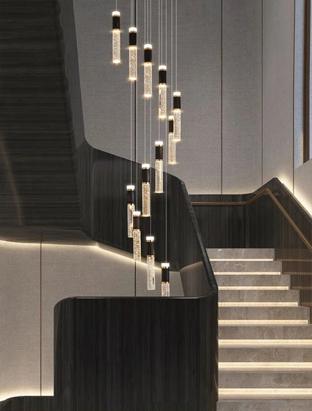 Pendant Light - Modern Crystal Stair Chandelier LED Indoor Lighting SW-36210457 - SWEET-LIGHTS