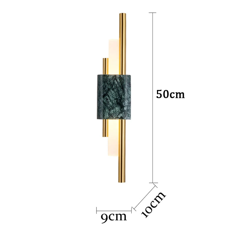 Wall Light - Green Marble Luxury Golden Decor Bedside Lamp Led 8W SW-36210345 - SWEET-LIGHTS