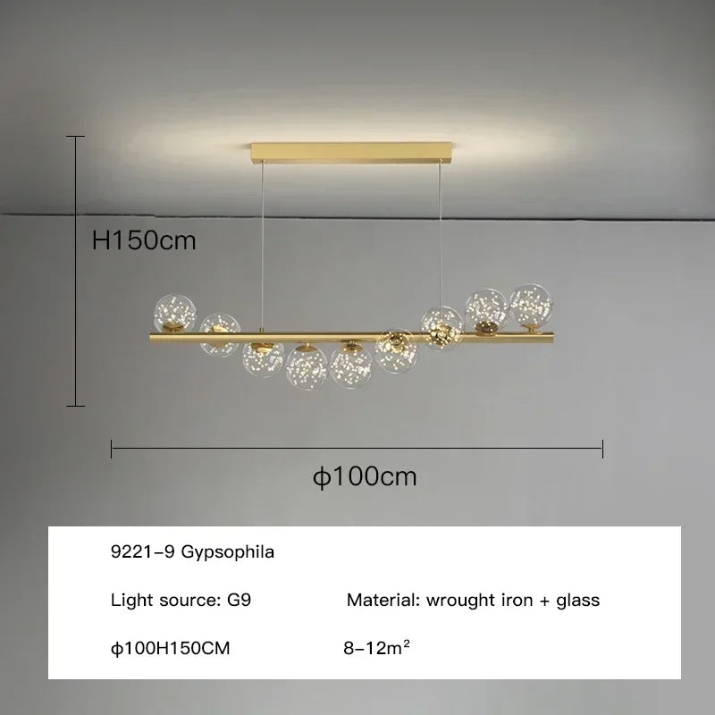 Pendant Light - Modern Led Long Ceiling Chandelier Glass Balls Dining Room Kitchen Hanging Lamp SW-36210345 - SWEET-LIGHTS