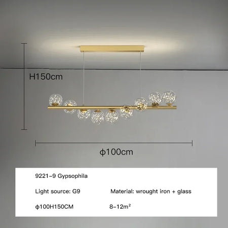 Pendant Light - Modern Led Long Ceiling Chandelier Glass Balls Dining Room Kitchen Hanging Lamp SW-36210345 - SWEET-LIGHTS