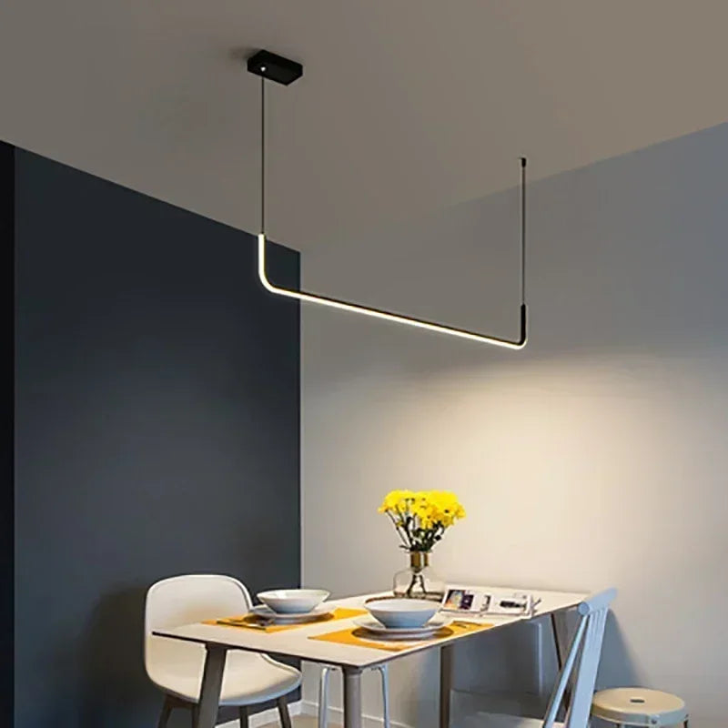 Pendant Light - Modern LED Strip Chandelier Gold Indoor Lamp SW-36210345 - SWEET-LIGHTS