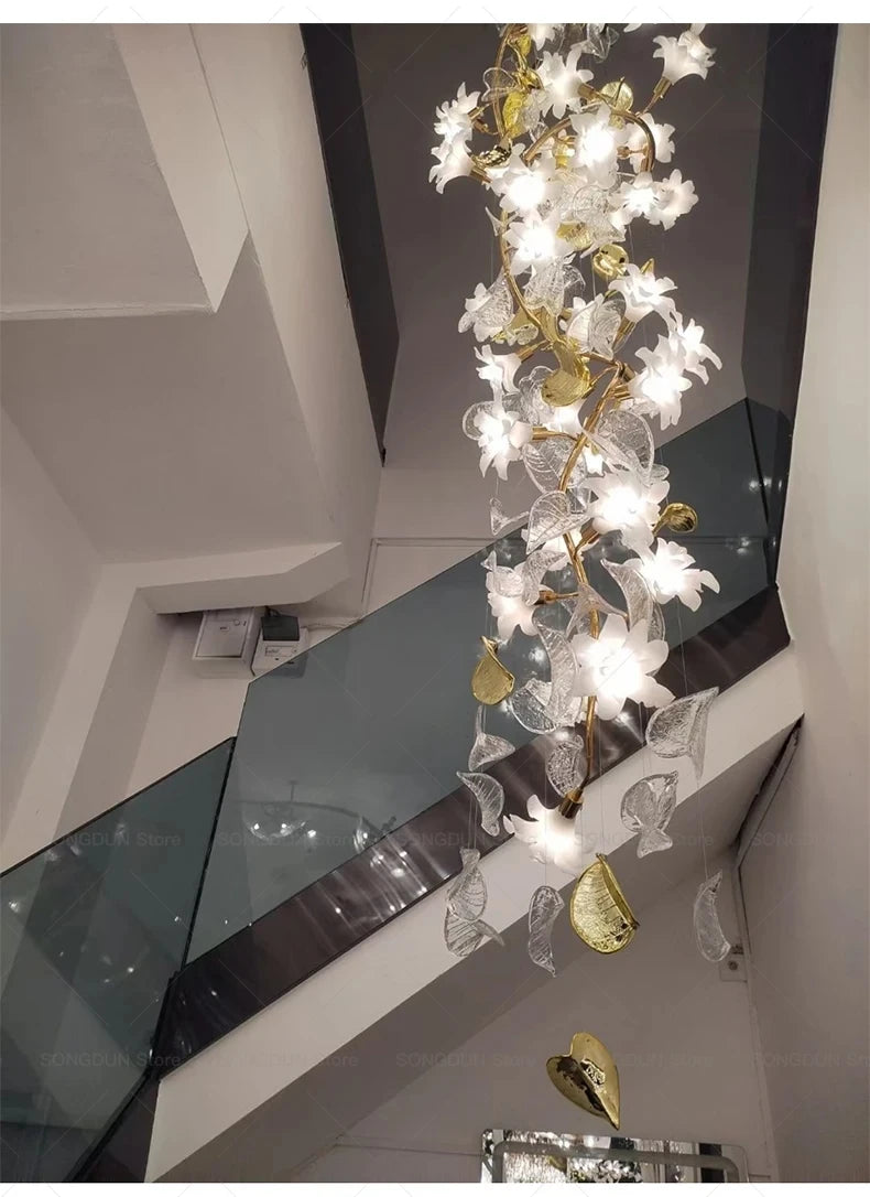 Chandelier - Loft Hanging Crystal Pendant Light for Modern Luxury Hotel Lobby Living Room SW-36210578 - SWEET-LIGHTS