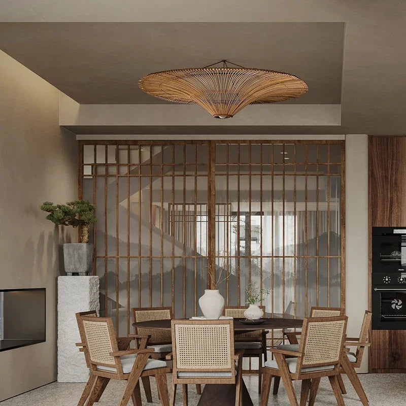 Pendant Light - Wabi Sabi Japanese Rattan Wicker Chandelier SW-36210987 - SWEET-LIGHTS