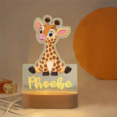Children Lighting - Personalized Animal Night Light Custom Name Acrylic Lamp for Kids Bedroom SW-36210346 - SWEET-LIGHTS