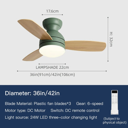Fans - 36 42 Inch Ceiling Fan with Remote Control and Dimming SW-36210478 - SWEET-LIGHTS