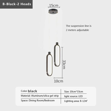 Pendant Light - Modern LED Black Gold Circular Chandelier SW-36210789 - SWEET-LIGHTS