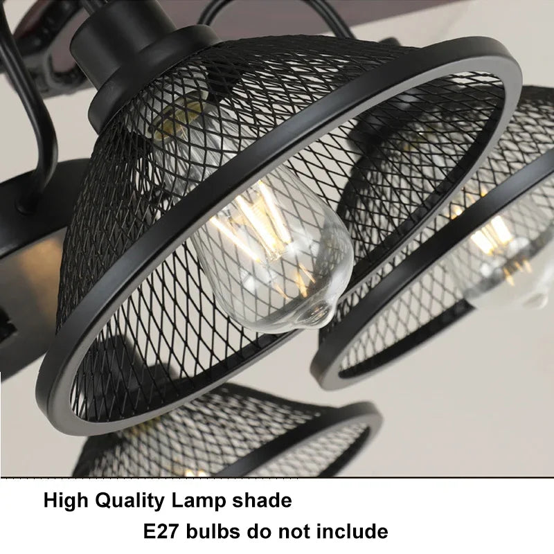 Fans - Rustic Industrial Ceiling Fan with Light and Remote Control SW-36210927 - SWEET-LIGHTS