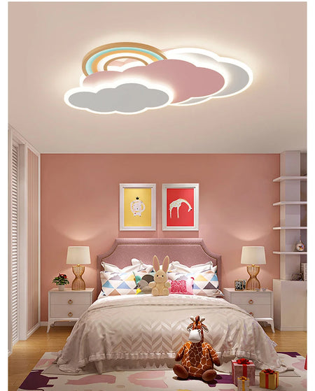 Children Lighting - Romantic Rainbow Cloud Ceiling Lamps 50cm 60cm Pink Light Remote Control SW-36210345 - SWEET-LIGHTS