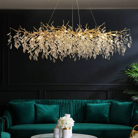 Chandelier - Luxury Gold Crystal LED Pendant Lamp Indoor Villa Lighting SW-36210457 - SWEET-LIGHTS