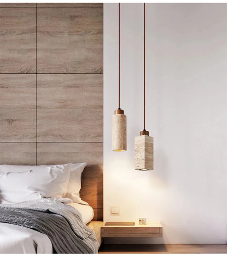 Pendant Light - Yellow Marble Droplight Dining Table Japan Wabi-Sabi Pendant Light SW-36210458 - SWEET-LIGHTS
