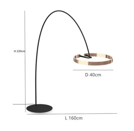 Floor Lamp - Italian Arc Gold Black LED Fishing Ring Light SW-36210829 - SWEET-LIGHTS
