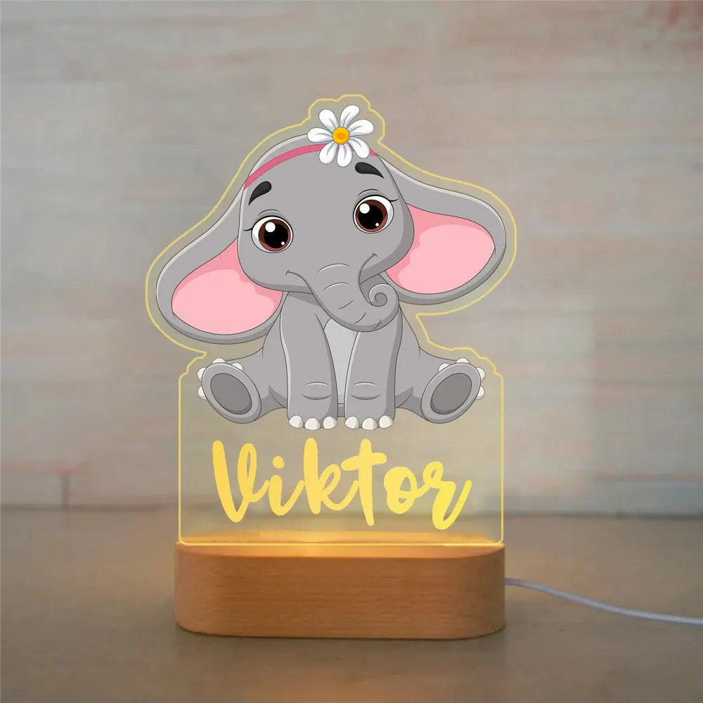 Children Lighting - Personalized Animal Night Light Custom Name Acrylic Lamp for Kids Bedroom SW-36210346 - SWEET-LIGHTS
