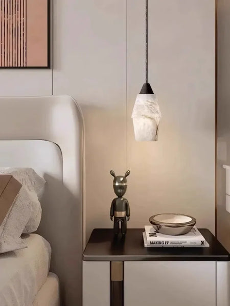 Pendant Light - Natural Marble Alabaster Copper Chandelier SW-36210349 - SWEET-LIGHTS