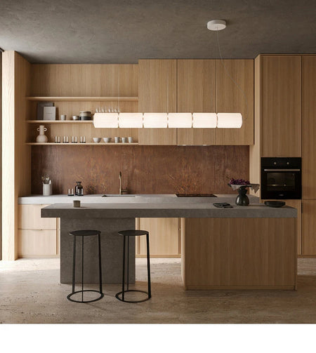 Pendant Light - Restaurant Long Stripe Smoke Gray Glass LED Lamp SW-36210456 - SWEET-LIGHTS